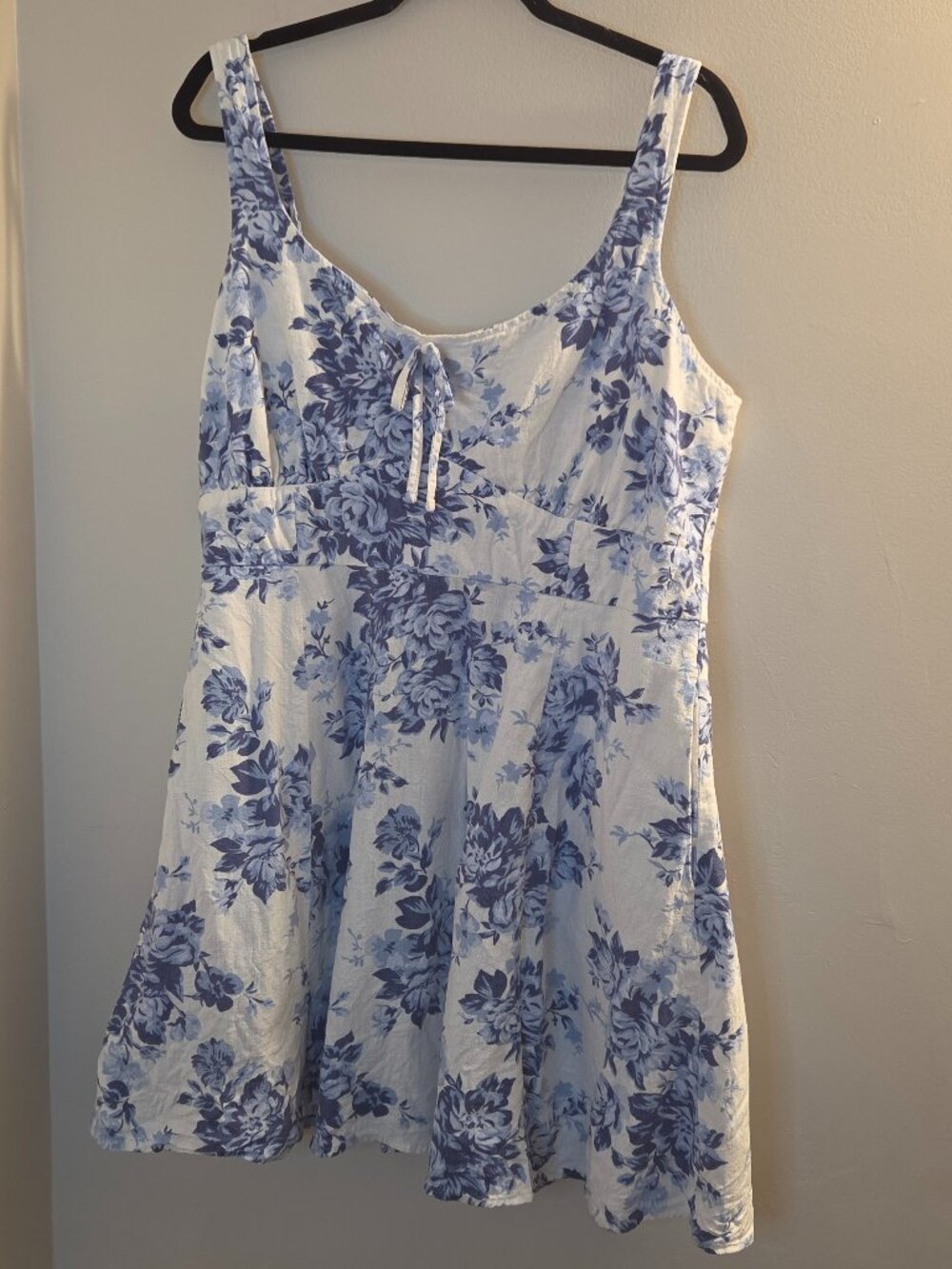 Linen Blend Mini Dress XL Tall